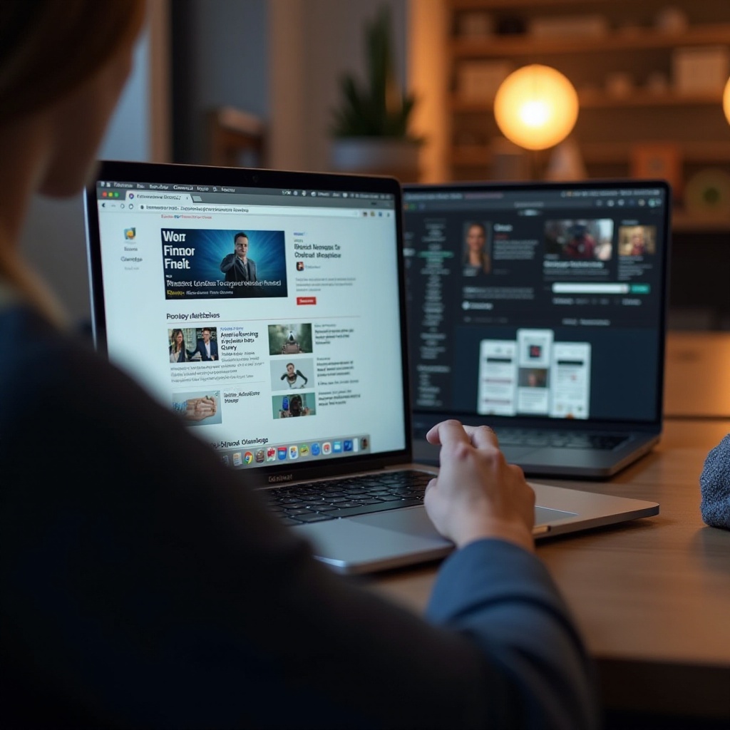 widok na macbooka i chrome
