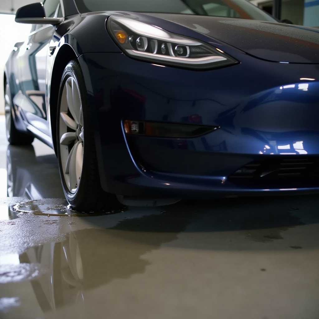 tesla leaking water underneath