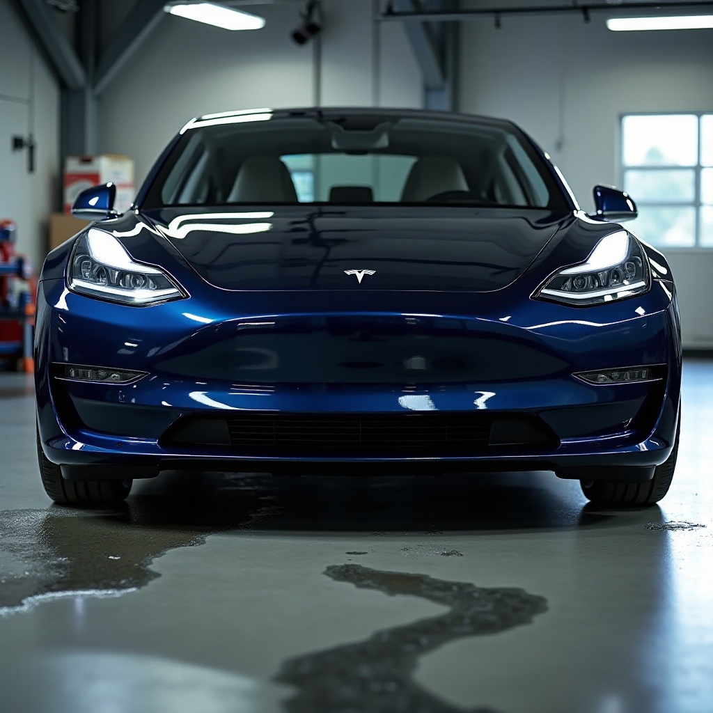 tesla cieknie woda pod spodem