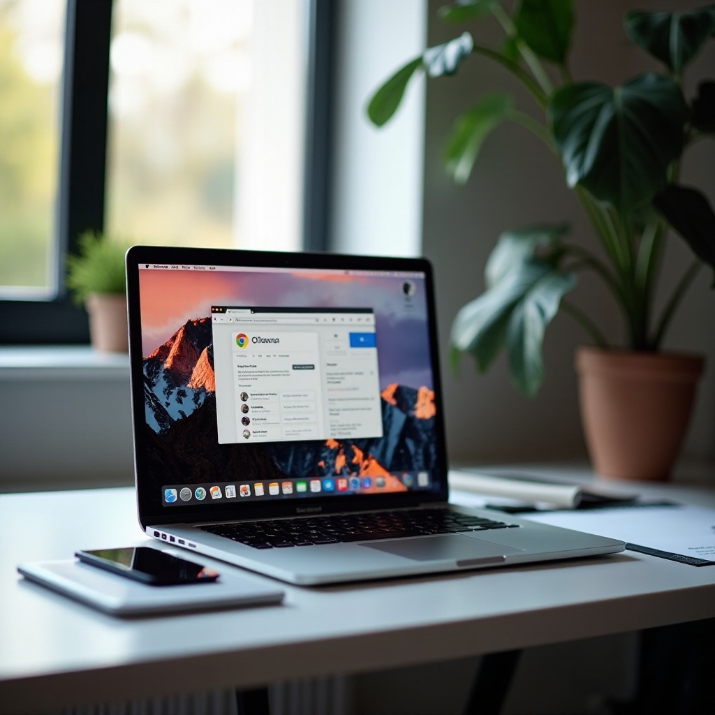 عرض macbook و chrome