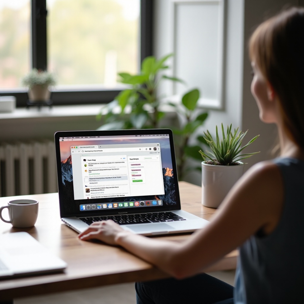 widok na macbooka i chrome