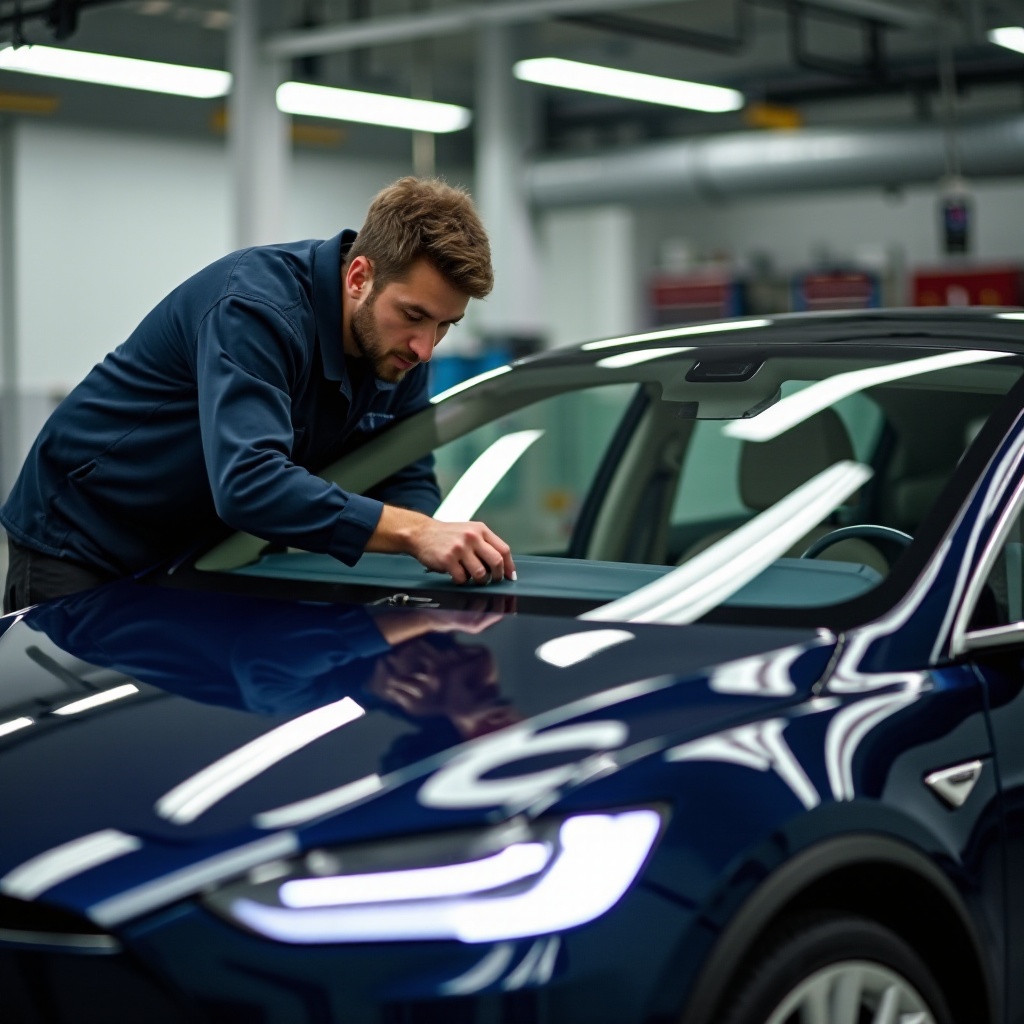 стоимость замены лобового стекла tesla model x